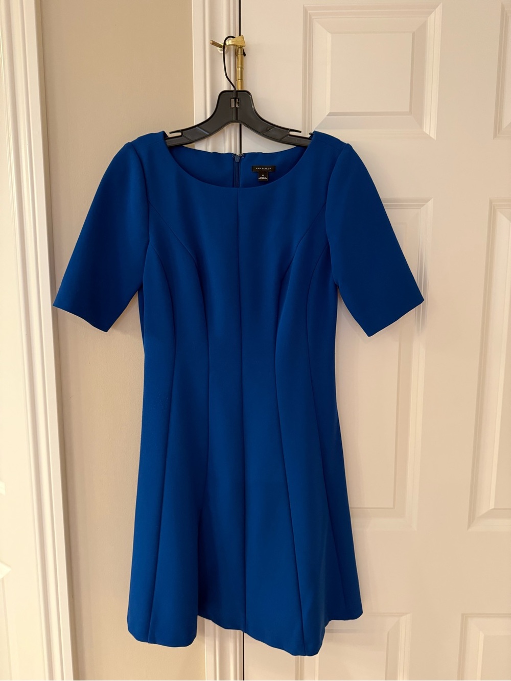 Ann Taylor Cobalt Blue A-Line Midi Dress